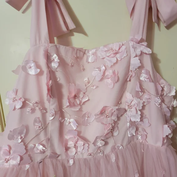 JessaKae Light Pink Dress with Flowers - Picture 4 of 8